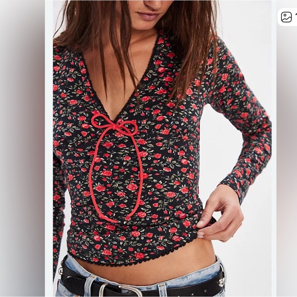Free People Abundance Long Sleeve Floral Top